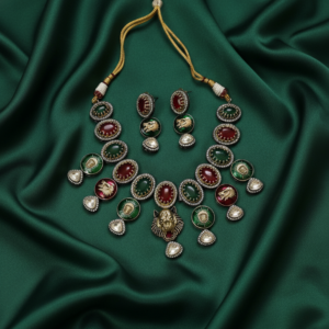 The Leo Empress Polki & Enamel Statement Set