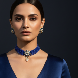 The Azure Royale Polki Choker Set