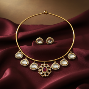 The Aadya Polki Hasli Set