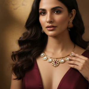 The Aadya Polki Hasli Set