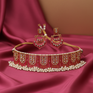 The Gulabi Meena Chand Choker Set