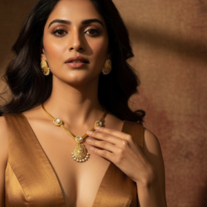 The Advika Ruby & Emerald Guttapusalu Choker Set