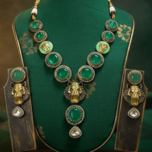 The Vanraj Emerald & Lioness Statement Set