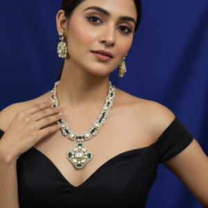 Midnight Sapphire & Polki Diamond Statement Set