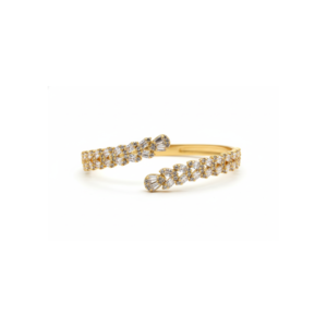 Baguette & Round Cluster Bypass Bangle