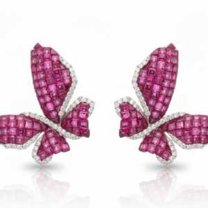 Ruby & Diamond Enchanted Butterfly Stud Earrings