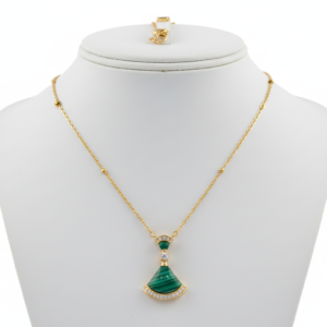 Veridian Malachite Fan Statement Necklace