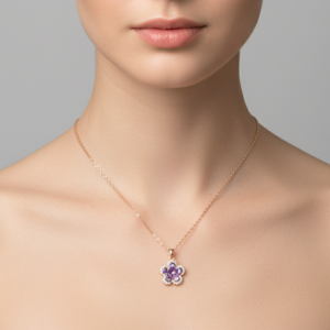 Iris Radiant Bloom Pendant Necklace