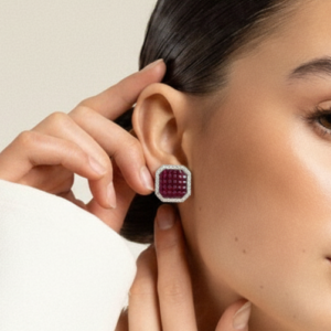 Sapphire Butterfly Mosaic Statement Studs