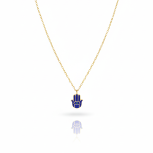 Azure Guardian Hamsa Pendant Necklace