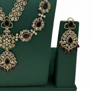 Royal Heritage Polki & Multi-Strand Pearl Bridal Set with Temple Motifs