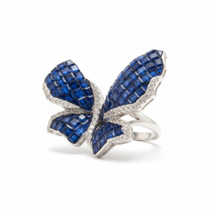 The Midnight Azure Butterfly Ring