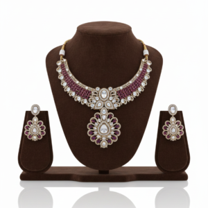 Ruby & Polki Floral Choker Set