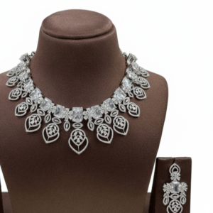 Radiance Leaf & Emerald-Cut Crystal Statement Set
