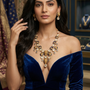 Antique Gold & Polki Lion Statement Set