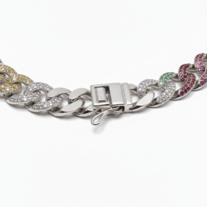 Spectra Rainbow Pavé Curb Chain Necklace