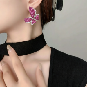 Ruby & Diamond Enchanted Butterfly Stud Earrings