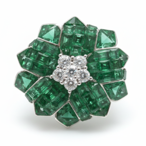 The Emerald Bloom Mosaic Ring