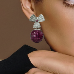 Ruby Butterfly Mosaic Statement Studs