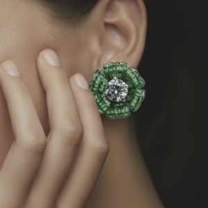 Emerald Butterfly Mosaic Statement Studs