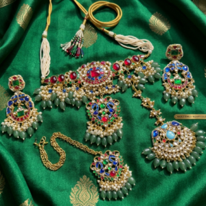 Meenakari & Mint-Green Heritage Choker Set