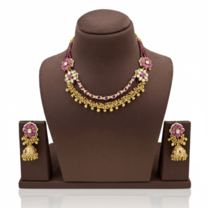 Royal Heritage Ruby & Gold Bead Guttapusalu Set