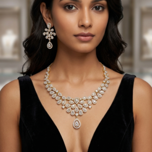 Emerald-Tone Floral Mandala Necklace