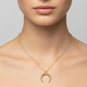 Luna Gold Crescent Horn Pendant Necklace