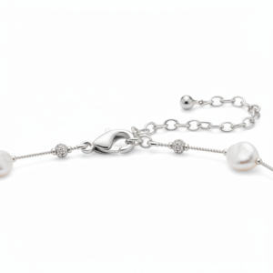 Serene Baroque Pearl & Pavé Station Necklace