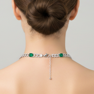 Veridian Pavé Curb Chain Choker