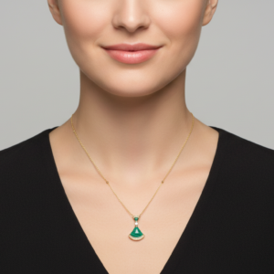 Veridian Malachite Fan Statement Necklace