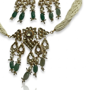 Regal Nizam-Inspired Kundan Rani Haar with Emerald Onyx Drops