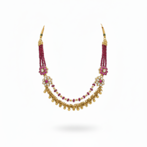 Royal Heritage Ruby & Gold Bead Guttapusalu Set