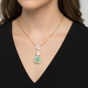 Regal Emerald & Pearl Triple-Tiered Necklace