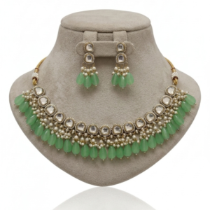 Multi-Strand Pearl & Geometric Collar Set