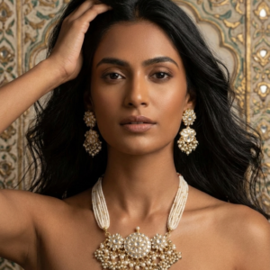 Magnificent Floral Kundan Medallion Rani Haar with Multi-Strand Pearls