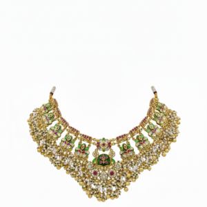 Regal Polki & Emerald Heritage Bridal Ensemble – Handcrafted Maharani Set