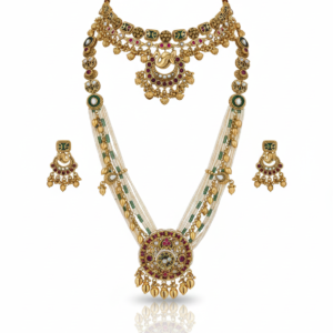 Antique Gold & Pearl Layered Bridal Set
