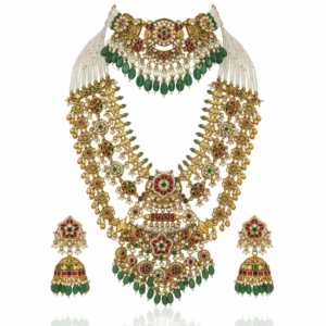 Antique Gold & Emerald Guttapusalu Set
