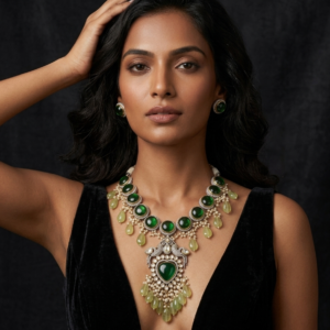 Emerald-Tone & Polki Statement Set