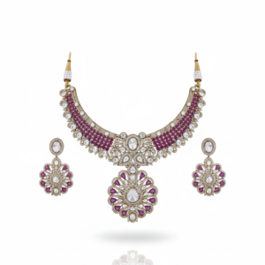 Ruby & Polki Floral Choker Set