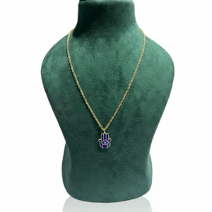 Azure Guardian Hamsa Pendant Necklace