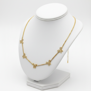Mariposa Gold Pavé Station Necklace
