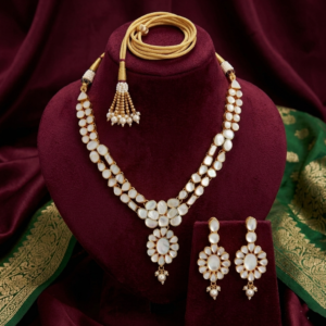 Ethereal Mother-of-Pearl Floral Necklace Set