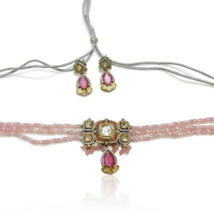 Multi-Strand Pearl & Royal Blue Choker Set