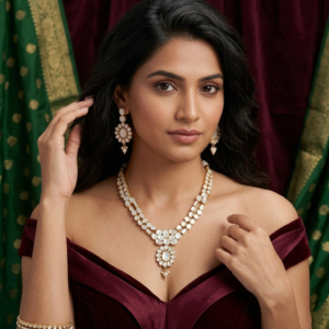 Ethereal Mother-of-Pearl Floral Necklace Set