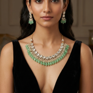 Multi-Strand Pearl & Geometric Collar Set