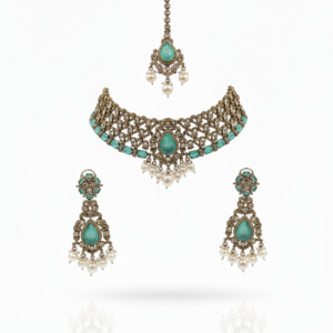 Majestic Victorian Emerald & Ruby Choker – High-Impact Polki Statement Set