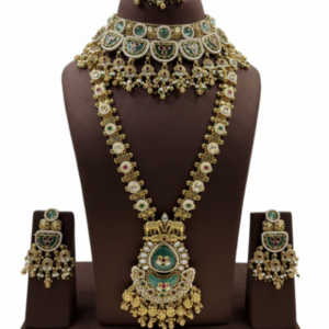 Antique Gold Bridal Choker & Long Haar Set