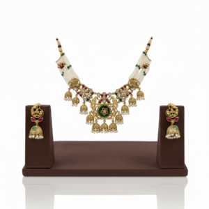 Antique Gold & Pearl Choker with Miniature Jhumkas